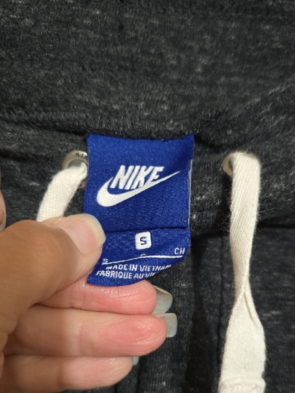 Nike Womens Charcoal Black Drawstring Joggers with White Logo - Picture 2 of 6
